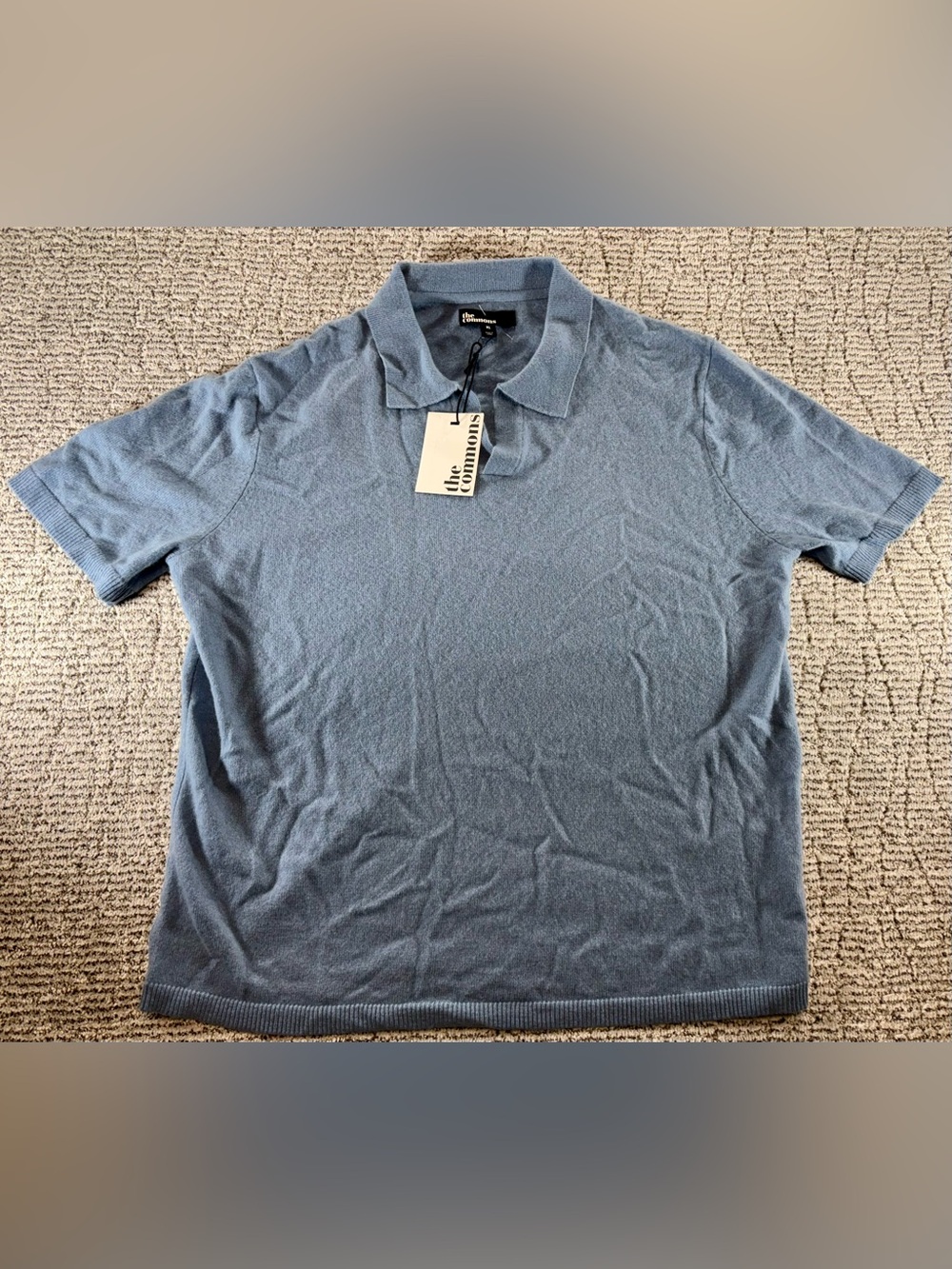 NWT The Commons StitchFix Men’s XL Windward‎ Blue 100% Cashmere Polo Sweater